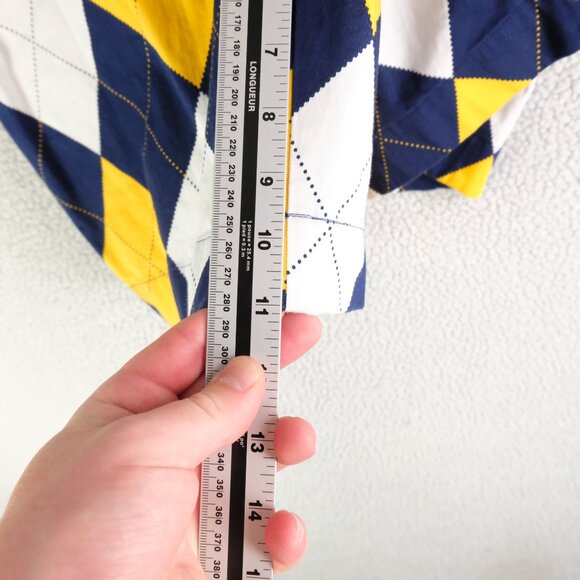 Loudmouth Shorts Mens 42 Blue Yellow Argyle Diamond Chino Cotton Golf Stretch - Picture 6 of 8